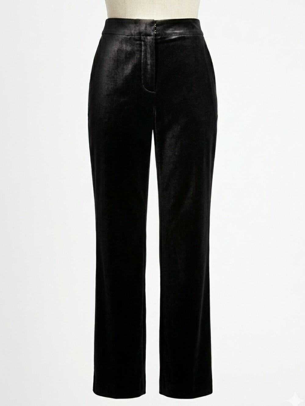 BANANA REPUBLIC Black Velvet Straight-Leg Evening Pant High-Rise Trouser 4
